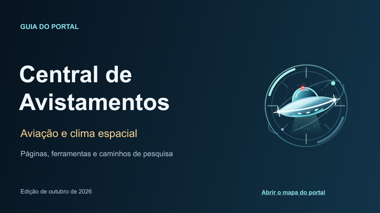 Capa do guia Central de Avistamentos, aviação e clima espacial. Edição de outubro de 2026.
